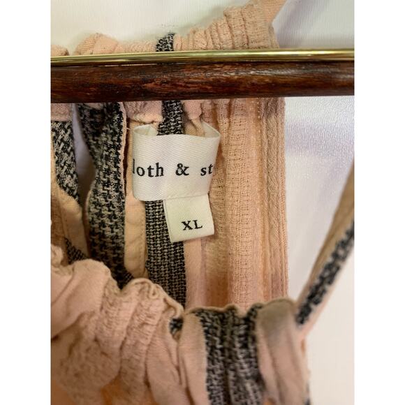 Cloth & Stone Striped Maxi Dress Women’s Size XL Sleeveless Halter Boho Resort - Picture 5 of 16